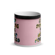 Baby Animals Keep Moving The World Forward In Pink on Glossy Black Magic Mug