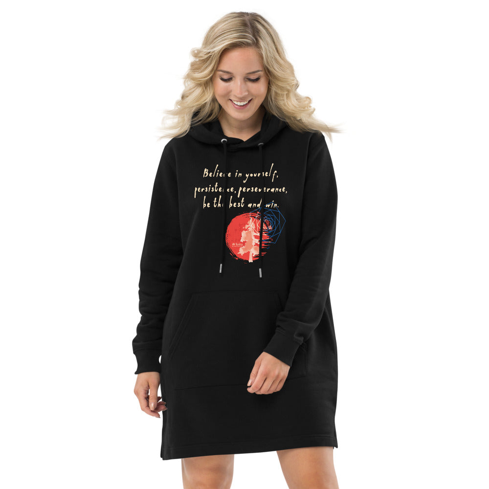 Believe To Win Haiku With Sun Tree on Women's Hoodie Dress