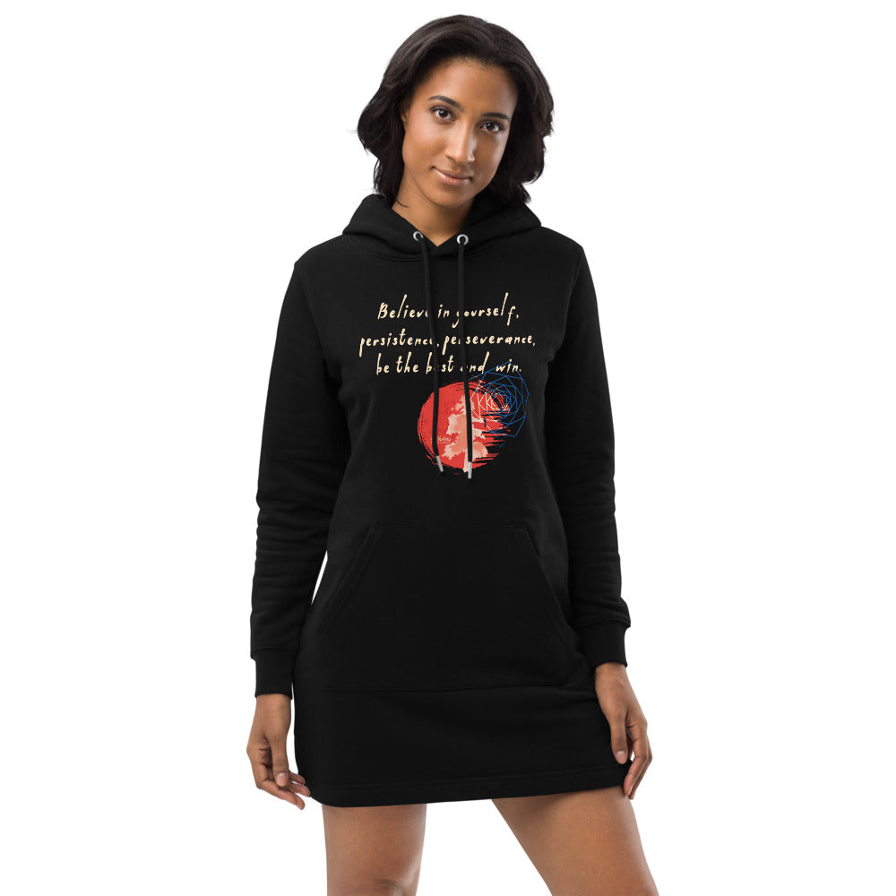 Believe To Win Haiku With Sun Tree on Women's Hoodie Dress