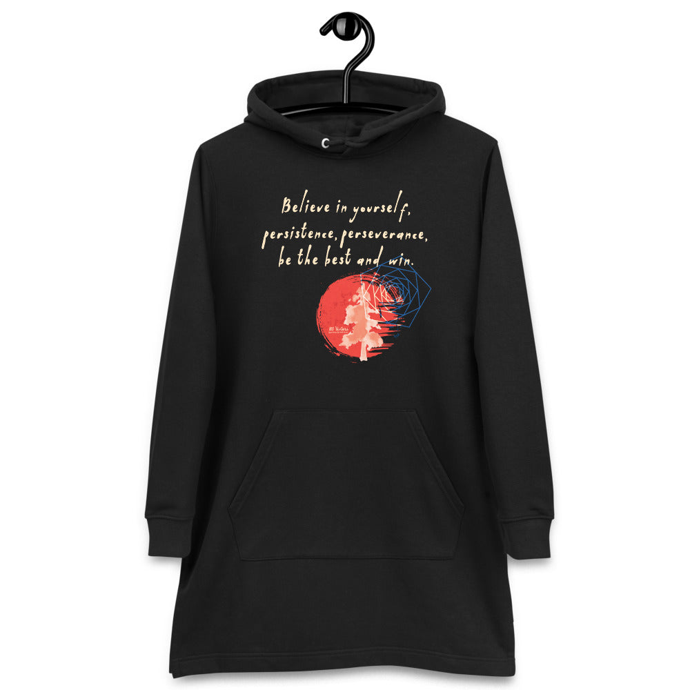 Believe To Win Haiku With Sun Tree on Women's Hoodie Dress