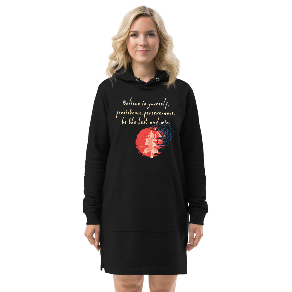 Believe To Win Haiku With Sun Tree on Women's Hoodie Dress