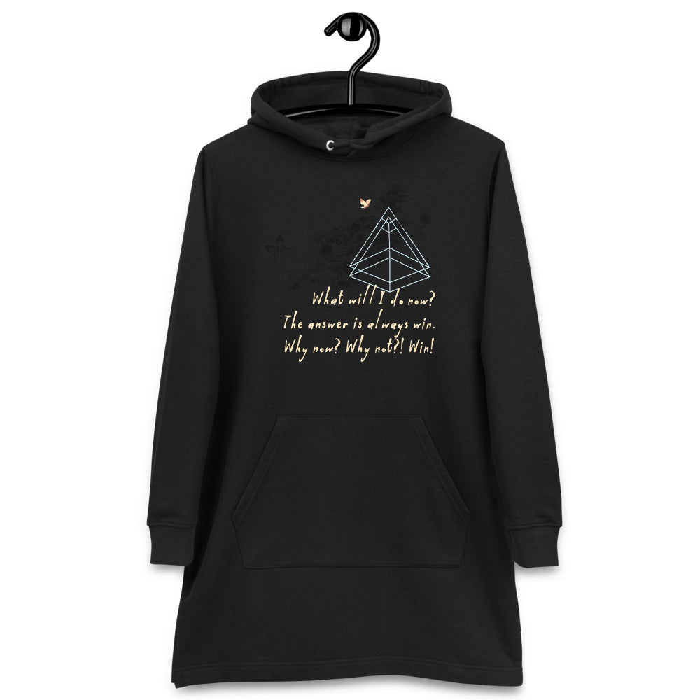 Always Win Now Haiku With Butterfly on Women's Hoodie Dress