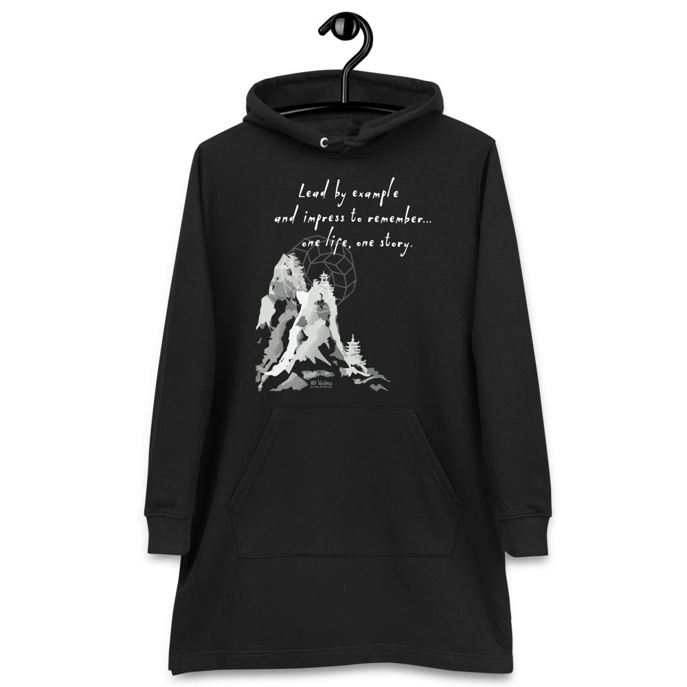 Lead By Example Haiku With Mountain Shrines on Women's Hoodie Dress