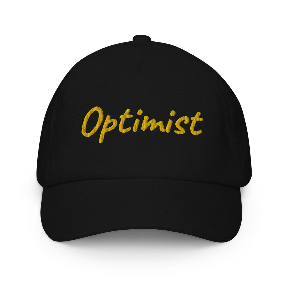 Optimist In Gold Embroidery on Kids Baseball Cap