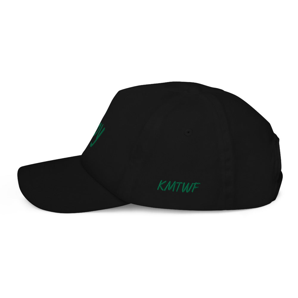 Joy In Emerald Embroidery on Kids Baseball Cap