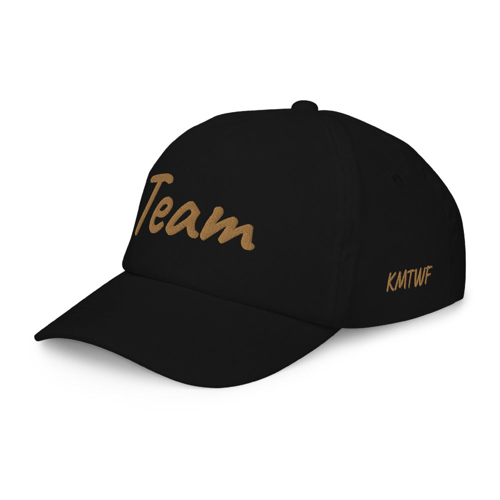 Team In Celluloid Embroidery on Kids Baseball Cap