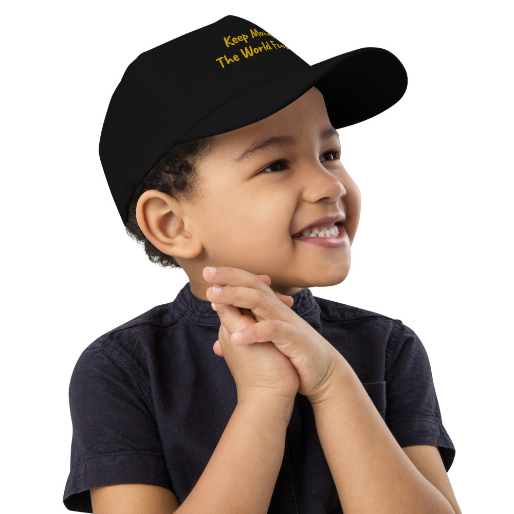 Keep Moving The World Forward In Gold Embroidery on Kids Baseball Cap