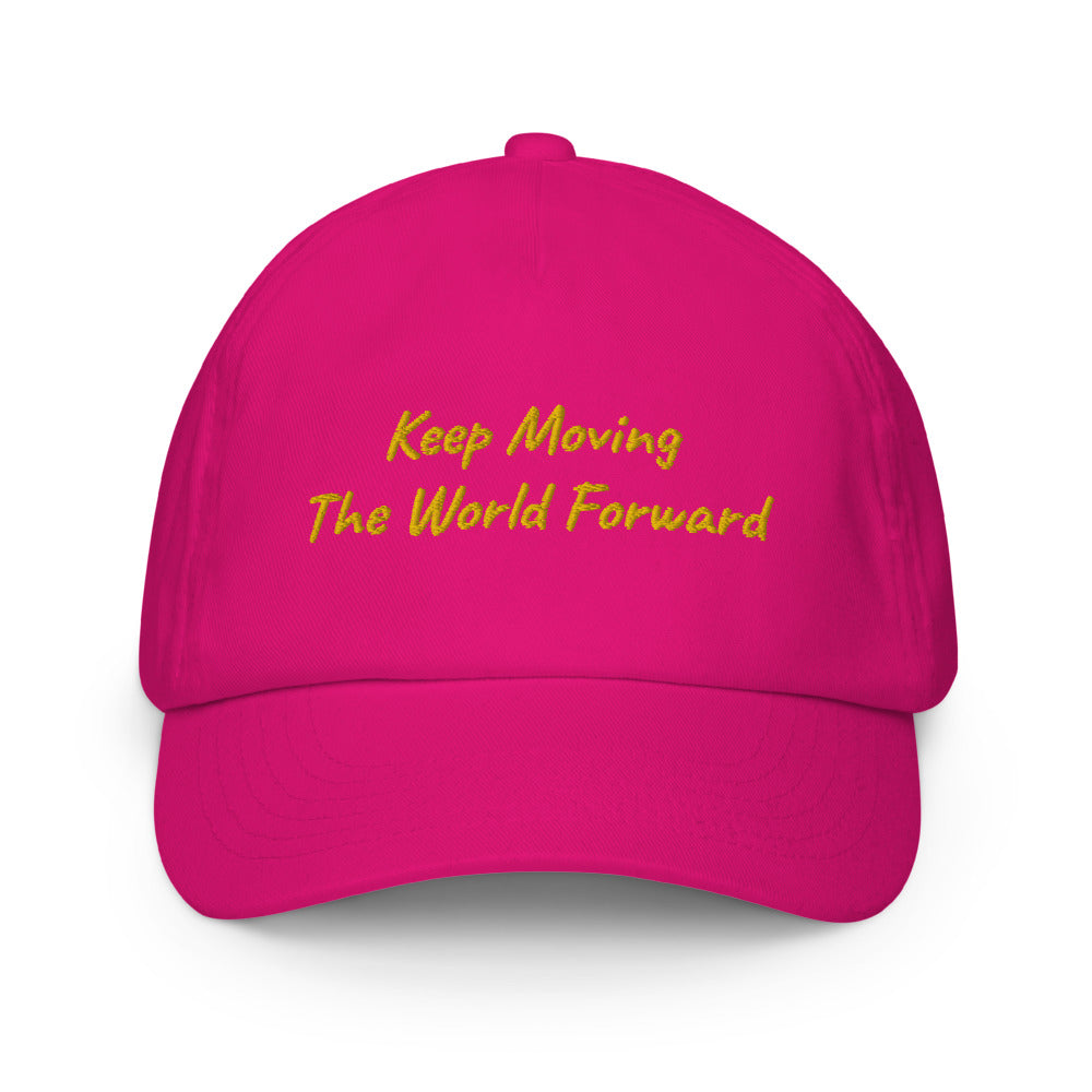 Keep Moving The World Forward In Gold Embroidery on Kids Baseball Cap