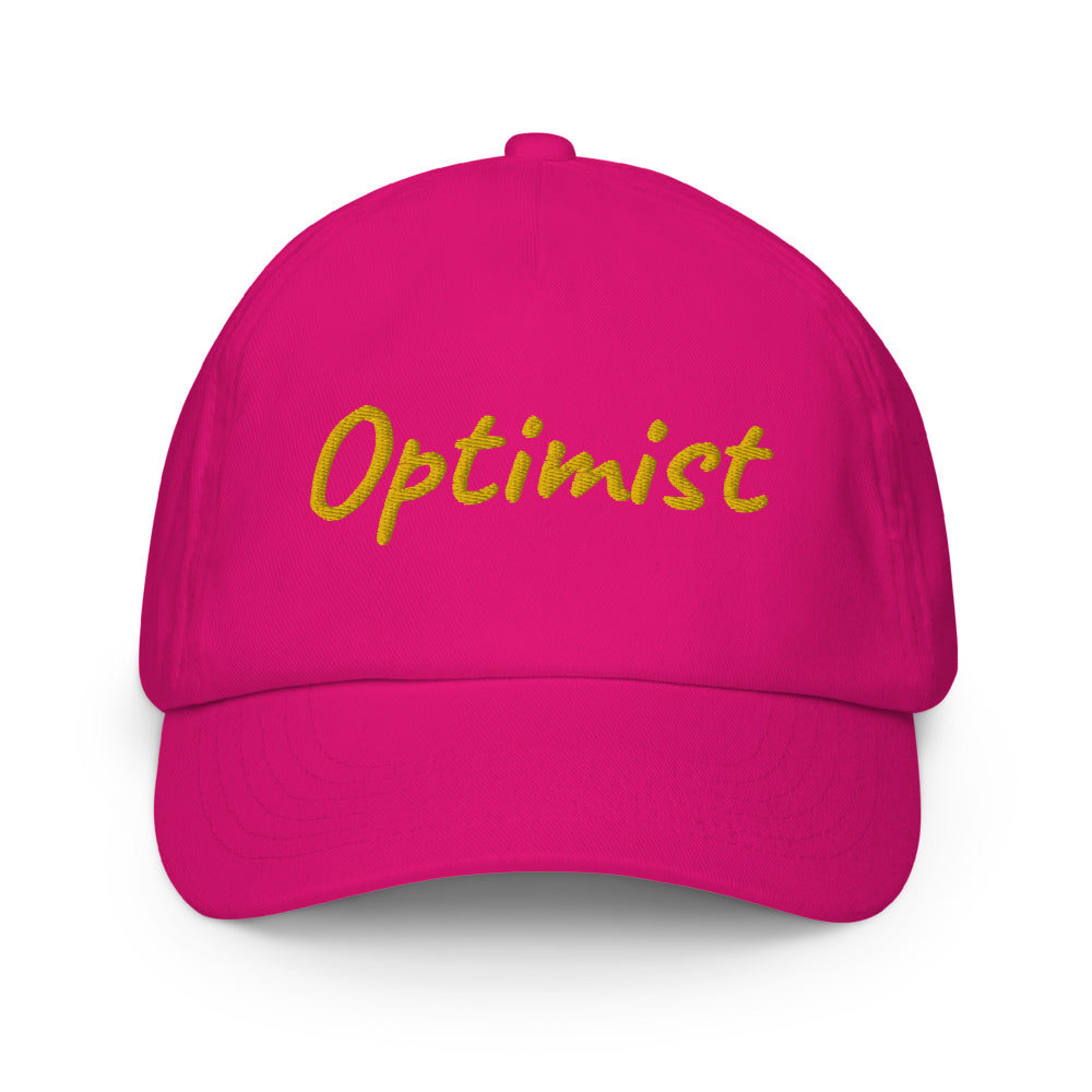 Optimist In Gold Embroidery on Kids Baseball Cap