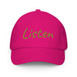 Listen In Copper Embroidery on Kids Baseball Cap