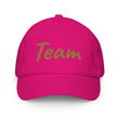 Team In Celluloid Embroidery on Kids Baseball Cap