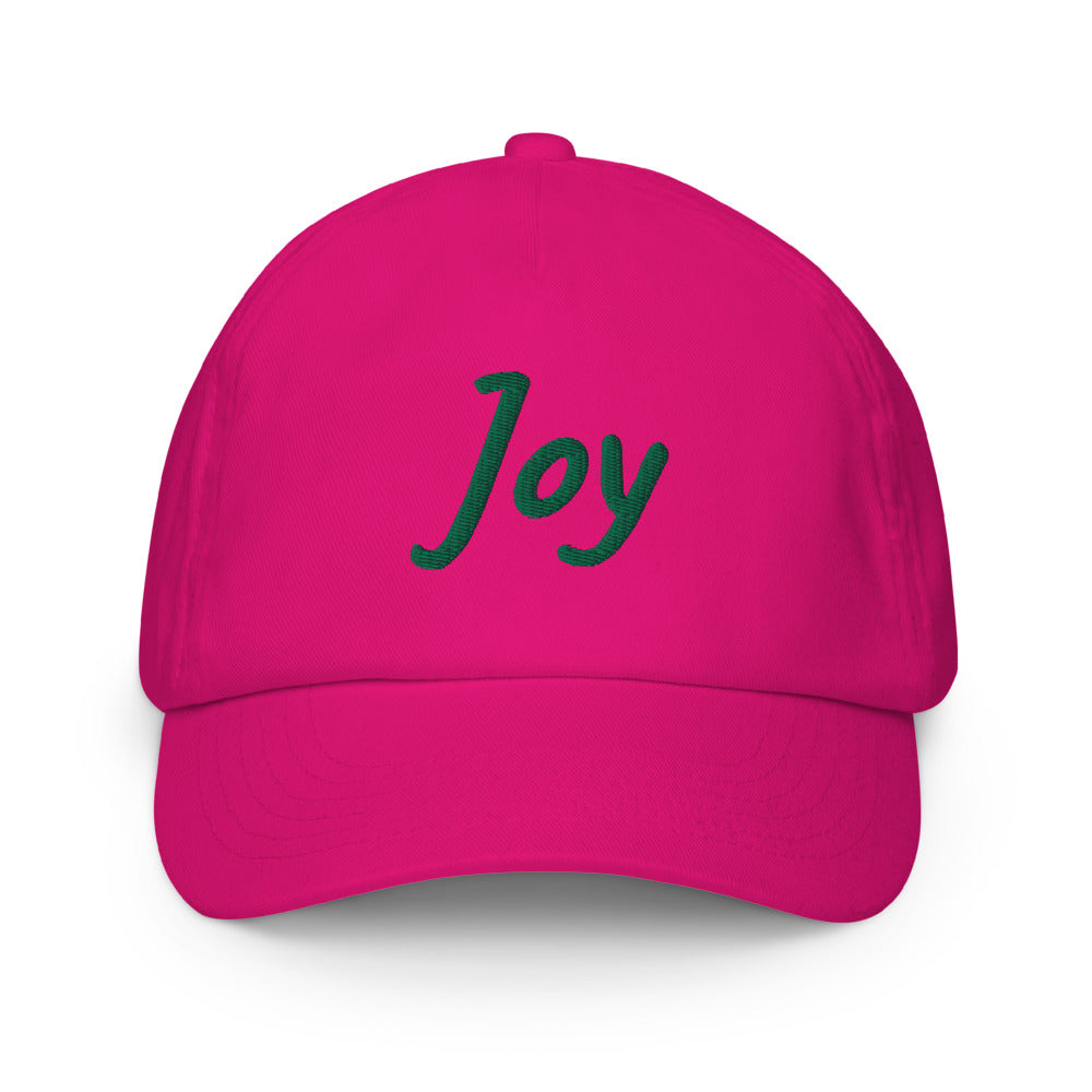 Joy In Emerald Embroidery on Kids Baseball Cap