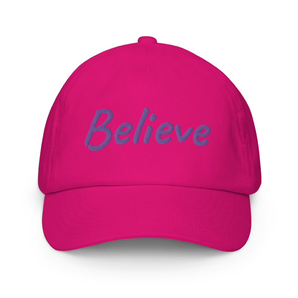 Believe In Amethyst Embroidery on Kids Baseball Cap