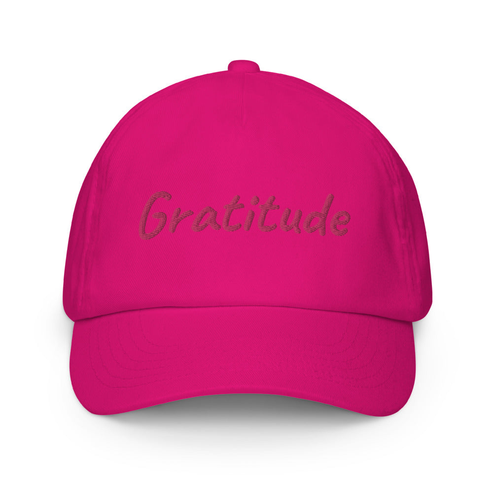 Gratitude In Star Rose Quartz Embroidery on Kids Baseball Cap