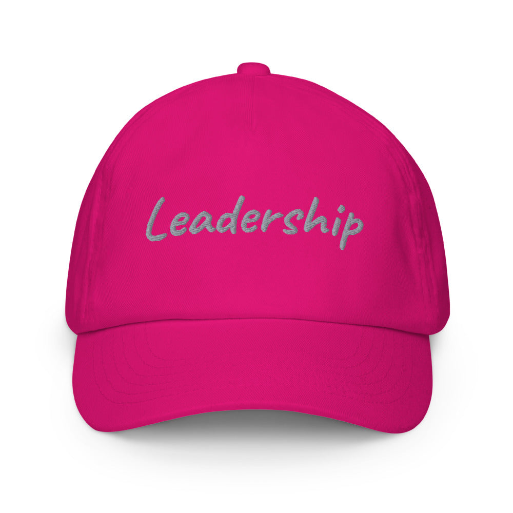 Leadership In Silver Embroidery on Kids Baseball Cap