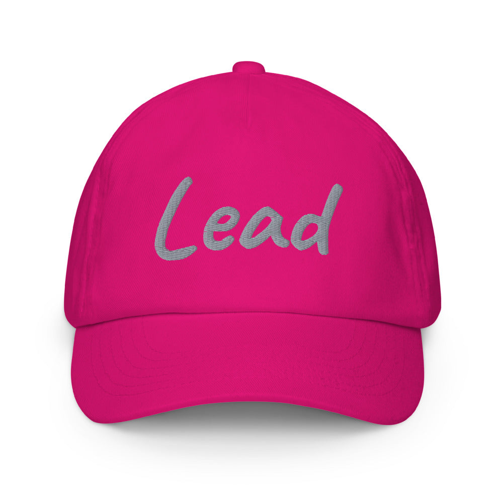 Lead In Silver Embroidery on Kids Baseball Cap