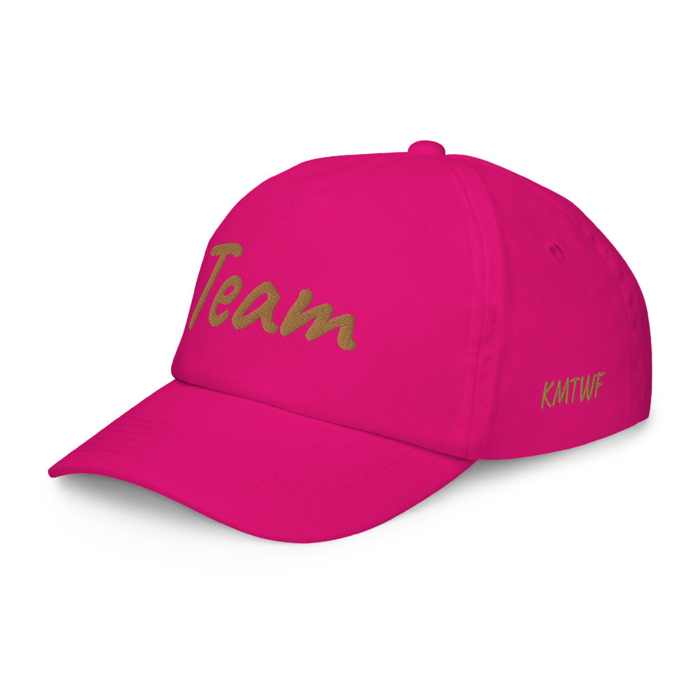 Team In Celluloid Embroidery on Kids Baseball Cap