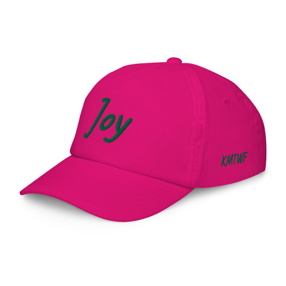 Joy In Emerald Embroidery on Kids Baseball Cap