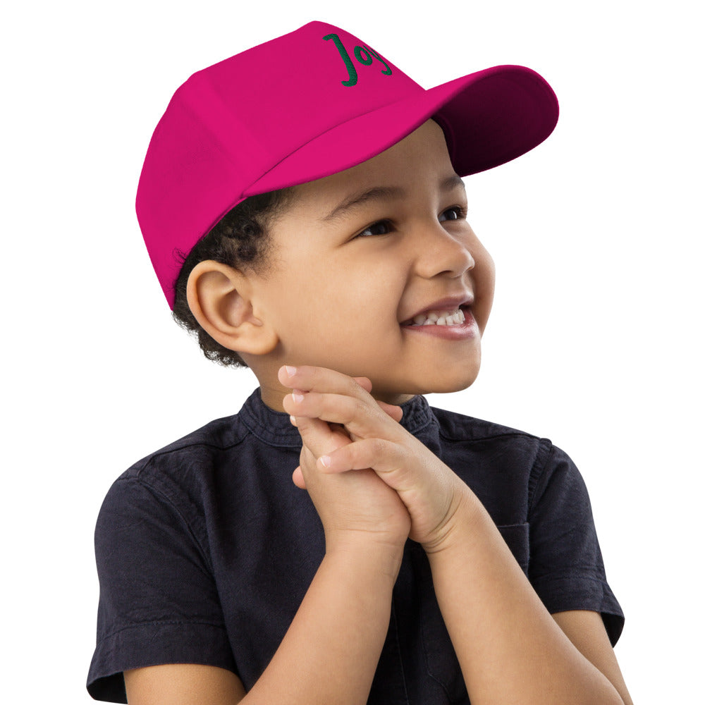 Joy In Emerald Embroidery on Kids Baseball Cap