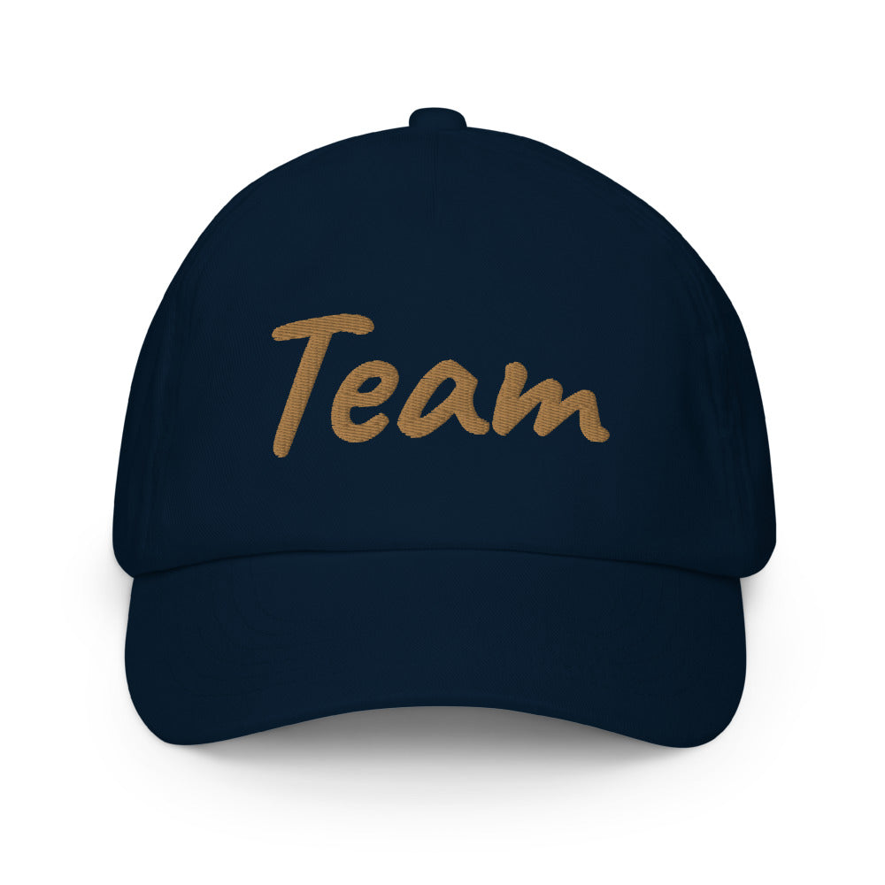 Team In Celluloid Embroidery on Kids Baseball Cap