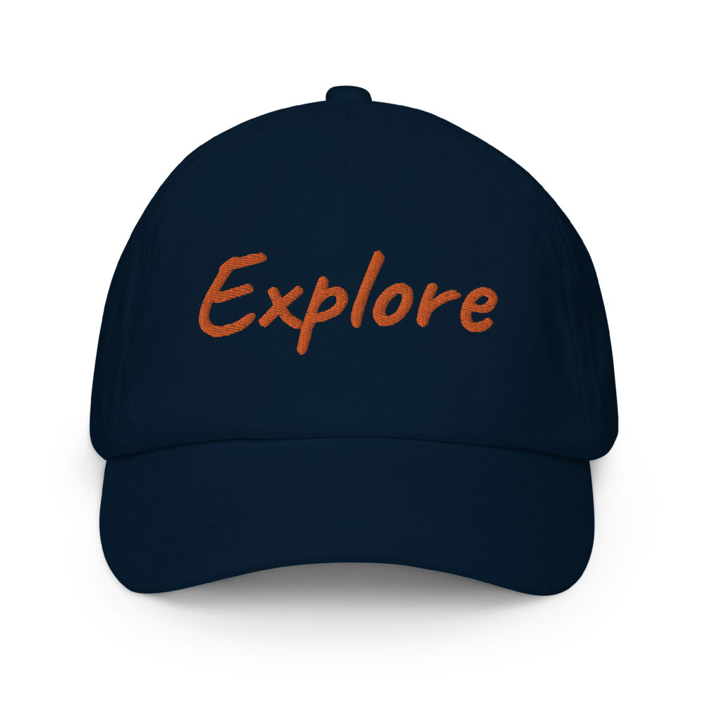 Explore In Amber Embroidery on Kids Baseball Cap