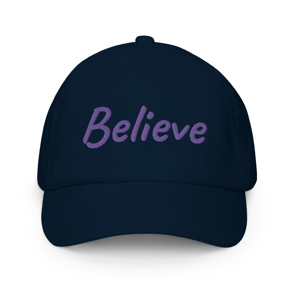 Believe In Amethyst Embroidery on Kids Baseball Cap