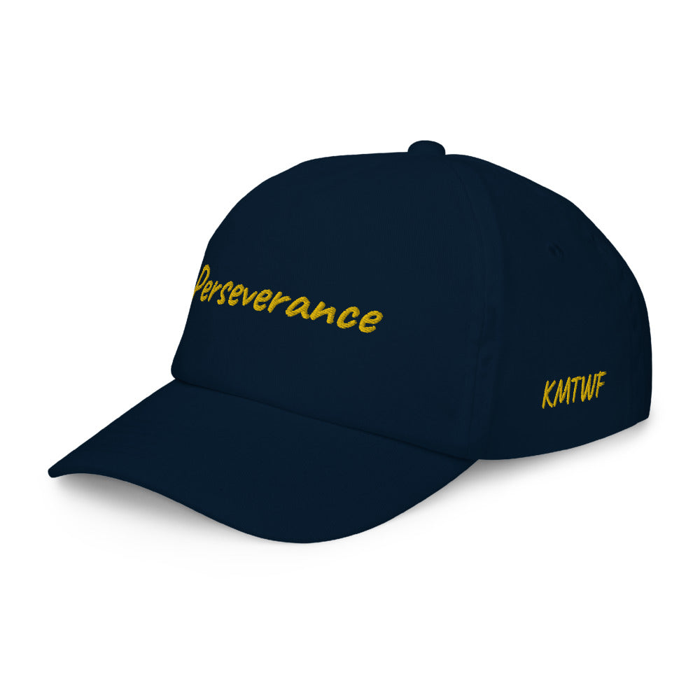 Perseverance In Gold Embroidery on Kids Baseball Cap