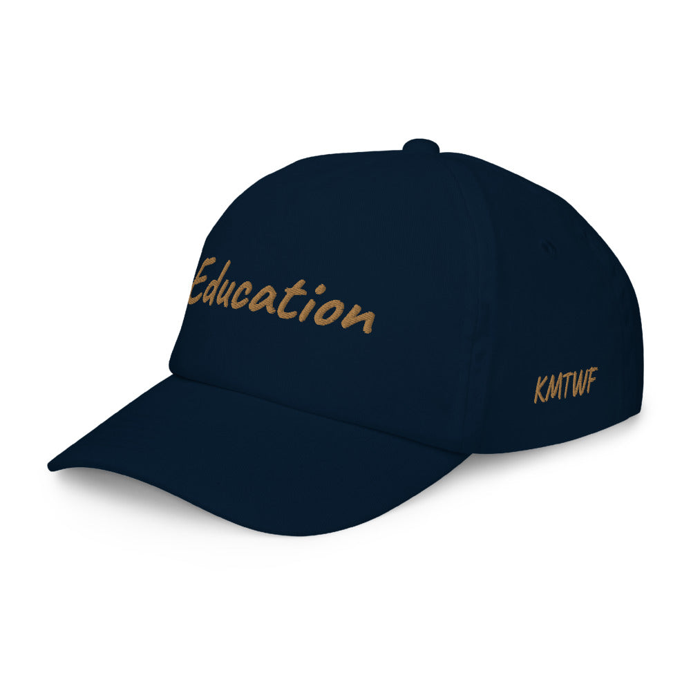 Education In Copper Embroidery on Kids Baseball Cap