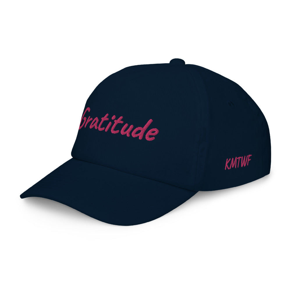 Gratitude In Star Rose Quartz Embroidery on Kids Baseball Cap