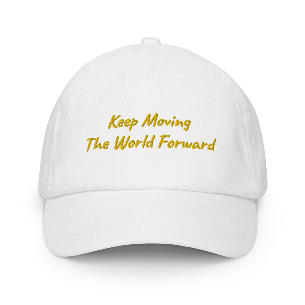 Keep Moving The World Forward In Gold Embroidery on Kids Baseball Cap