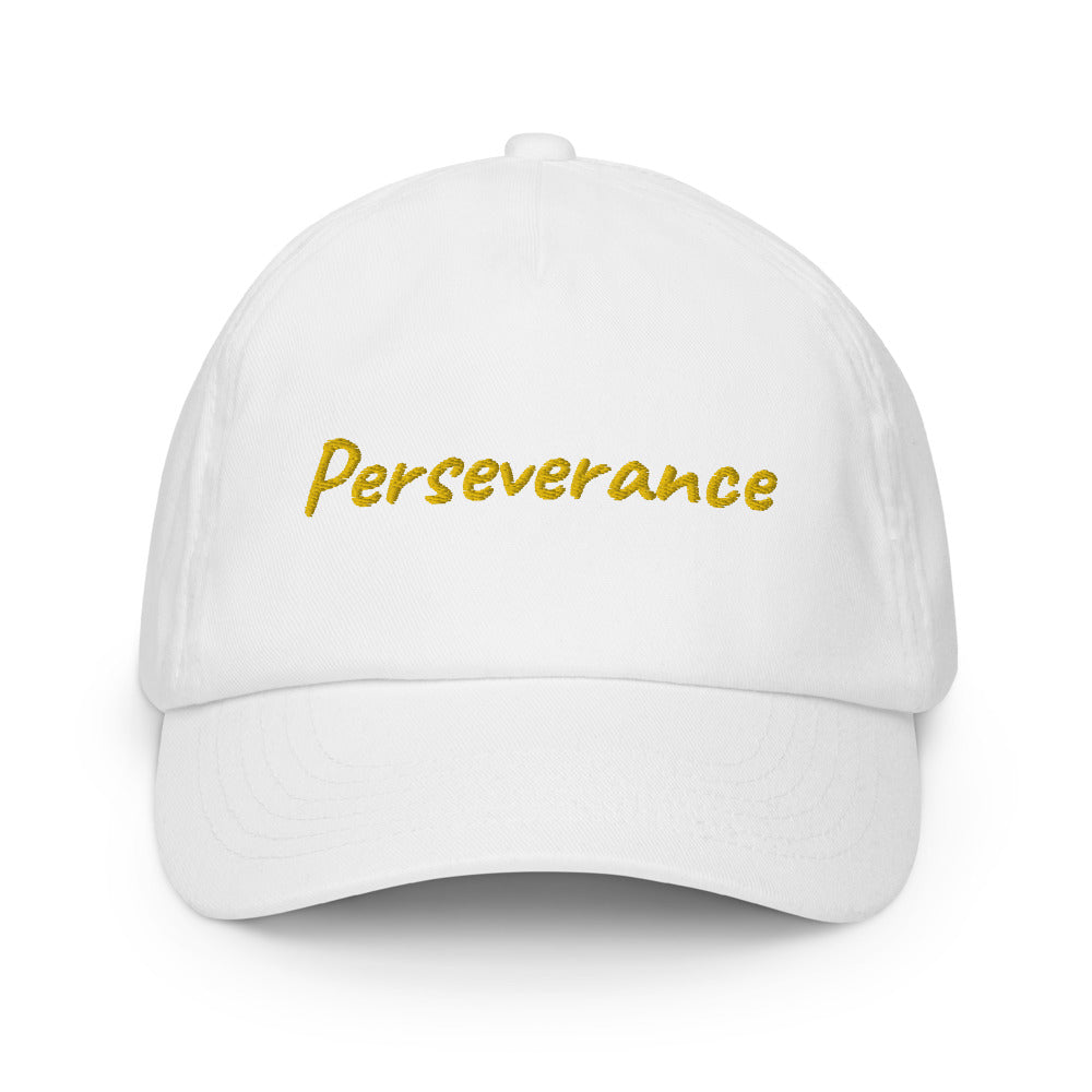 Perseverance In Gold Embroidery on Kids Baseball Cap