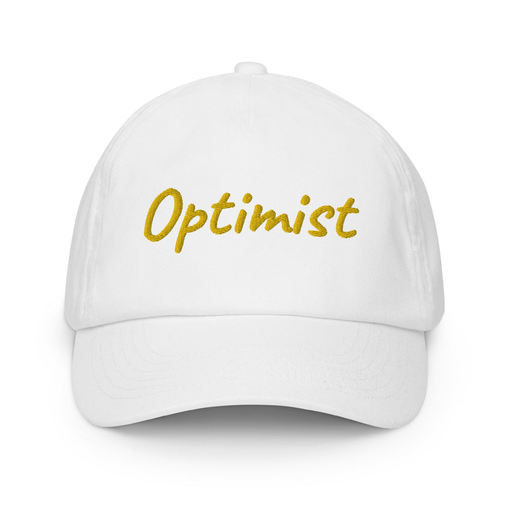 Optimist In Gold Embroidery on Kids Baseball Cap