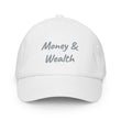 Money & Wealth In Silver Embroidery on Kids Baseball Cap