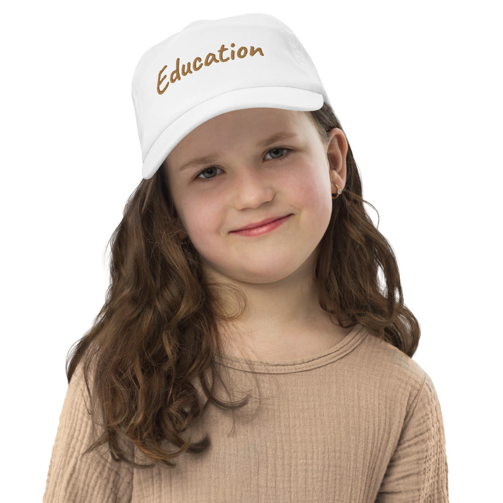 Education In Copper Embroidery on Kids Baseball Cap