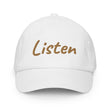 Listen In Copper Embroidery on Kids Baseball Cap