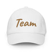 Team In Celluloid Embroidery on Kids Baseball Cap