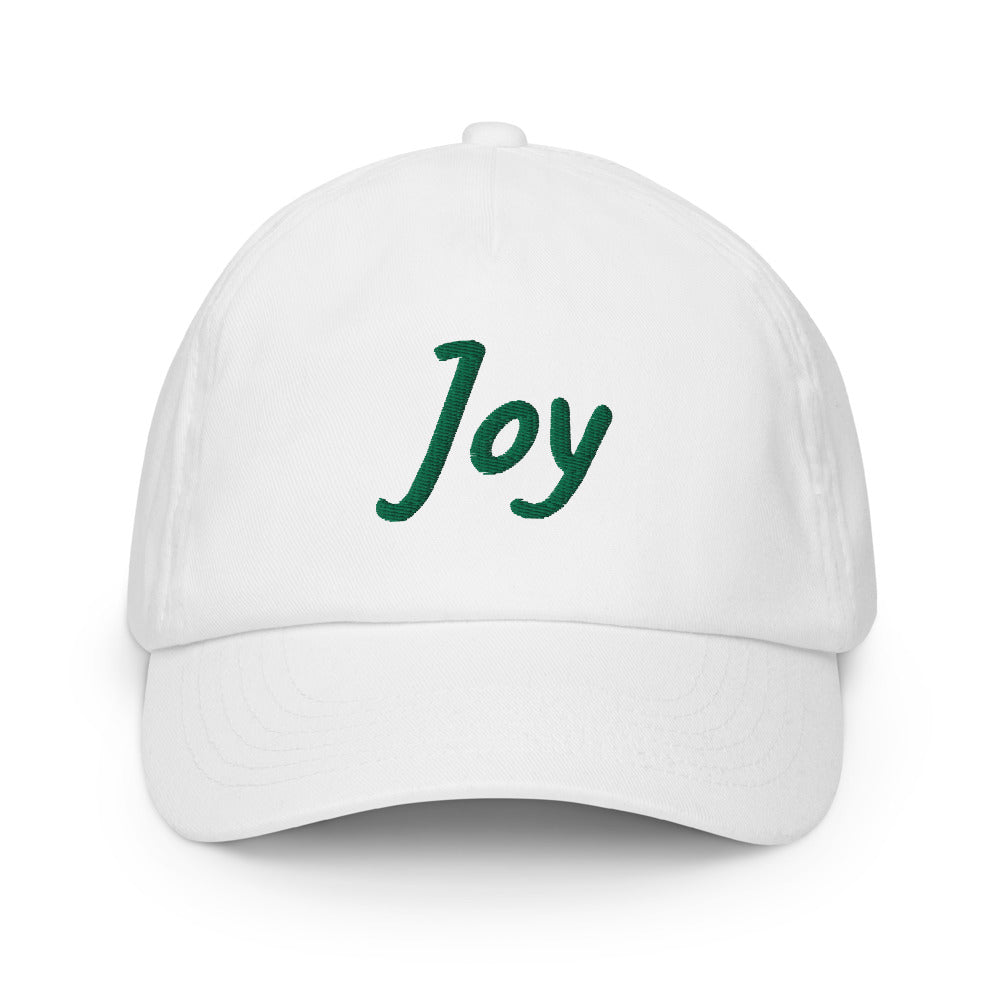 Joy In Emerald Embroidery on Kids Baseball Cap