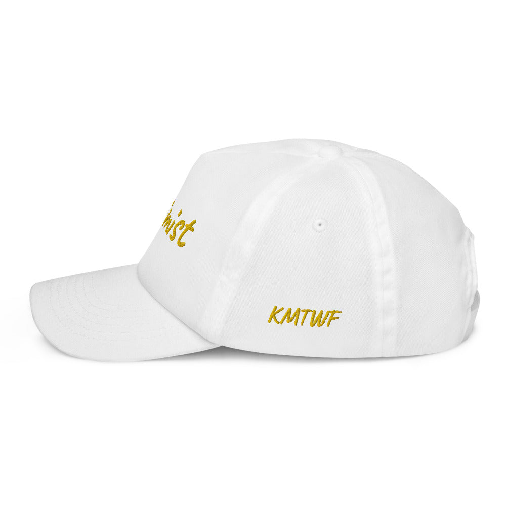 Optimist In Gold Embroidery on Kids Baseball Cap