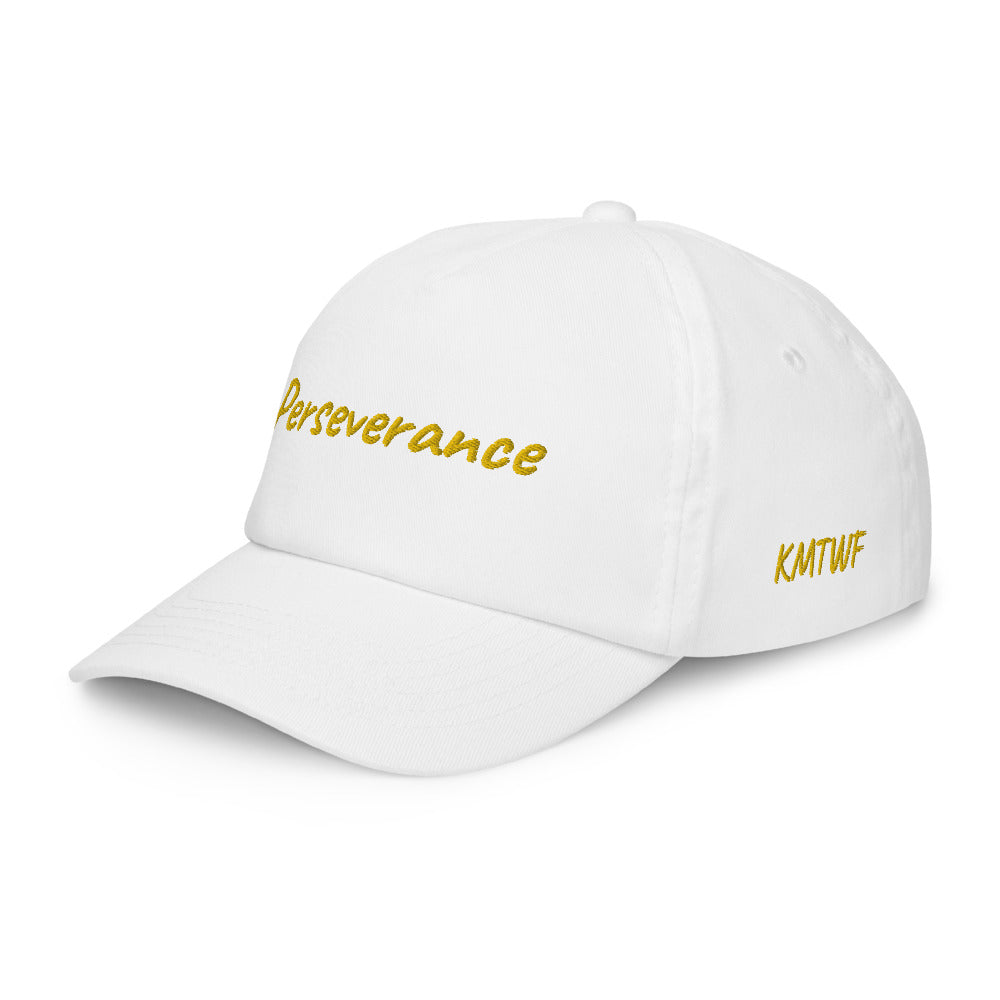 Perseverance In Gold Embroidery on Kids Baseball Cap