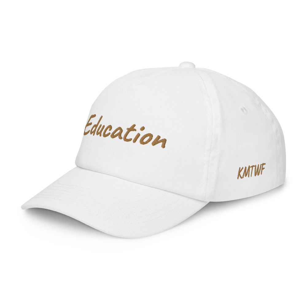 Education In Copper Embroidery on Kids Baseball Cap