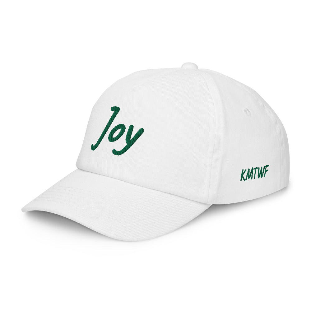 Joy In Emerald Embroidery on Kids Baseball Cap