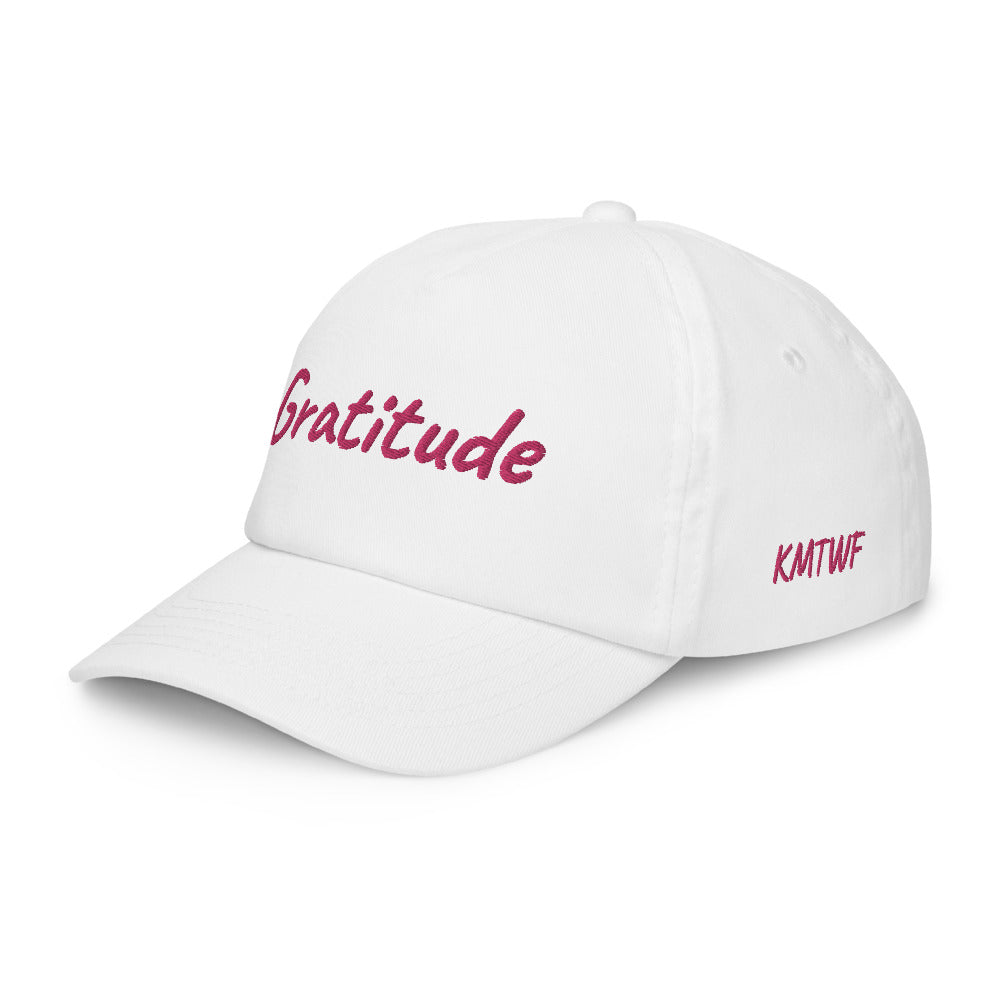 Gratitude In Star Rose Quartz Embroidery on Kids Baseball Cap