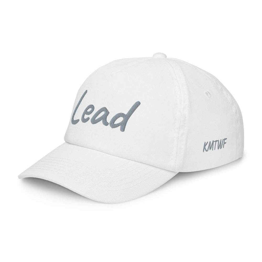 Lead In Silver Embroidery on Kids Baseball Cap