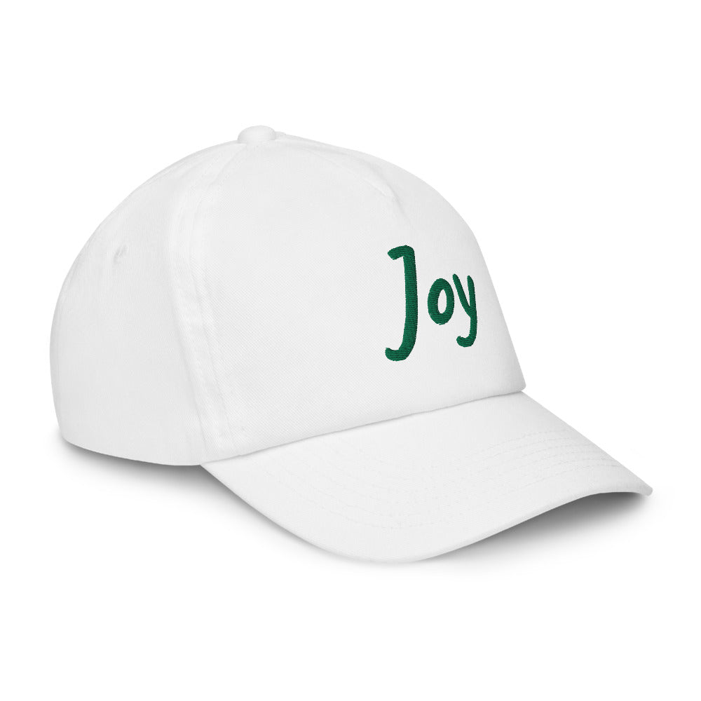 Joy In Emerald Embroidery on Kids Baseball Cap