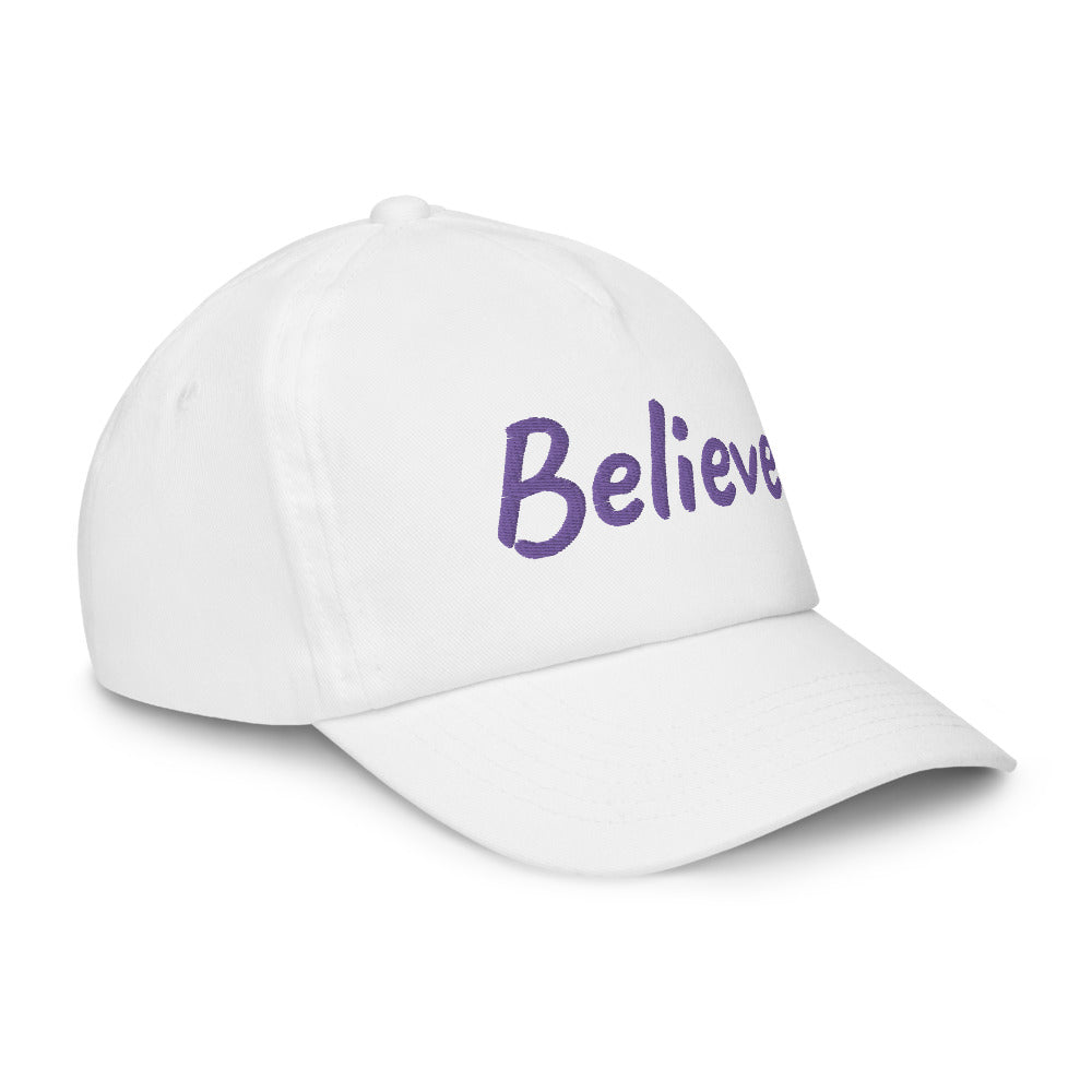 Believe In Amethyst Embroidery on Kids Baseball Cap