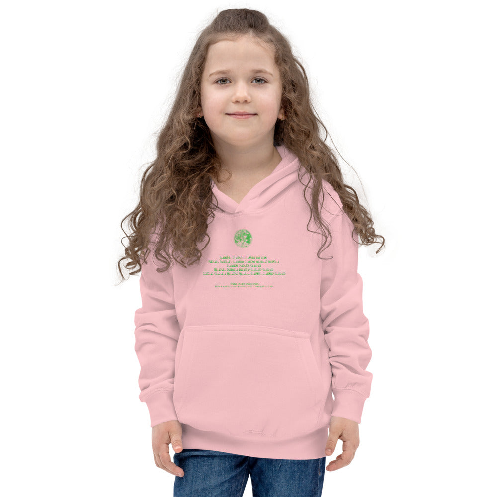 Binary Instructions To Keep Moving The World Forward With Venusian Earth In Green on Kids Hoodie