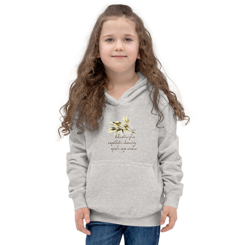 Sage Wisdom Haiku With Sparrow on Kids Hoodie