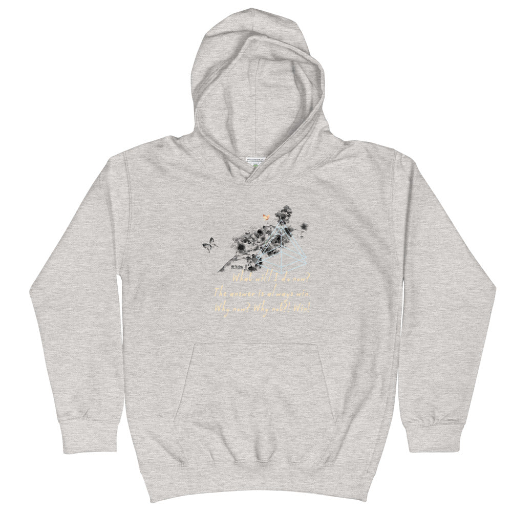 Always Win Now Haiku With Butterfly on Kids Hoodie