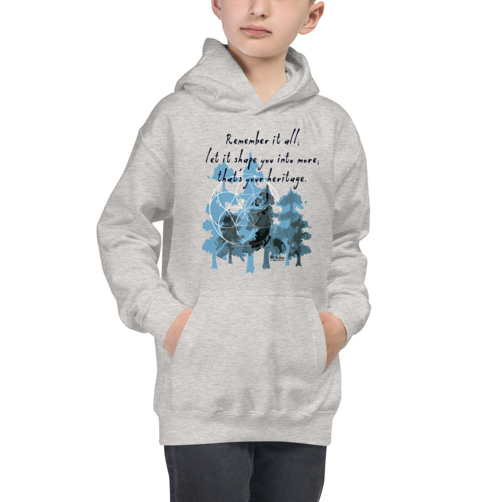 Remember Your Heritage Haiku With Trees on Kids Hoodie