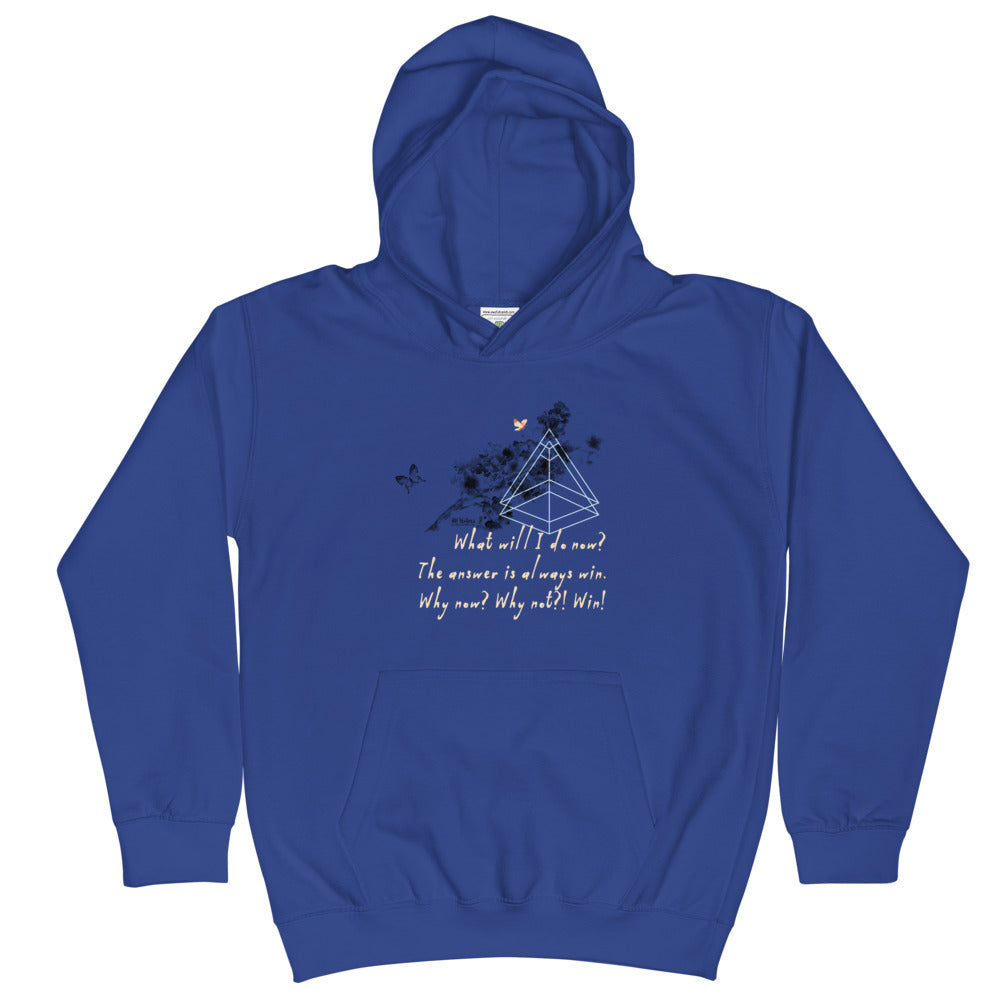 Always Win Now Haiku With Butterfly on Kids Hoodie